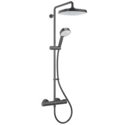 Mira Atom Dual Outlet Rear-Fed Exposed Matt Black Thermostatic Mixer Shower