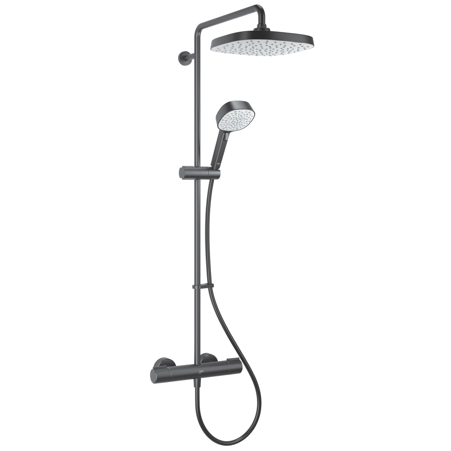 Mira Atom Dual Outlet Rear-Fed Exposed Matt Black Thermostatic Mixer Shower (864HW)