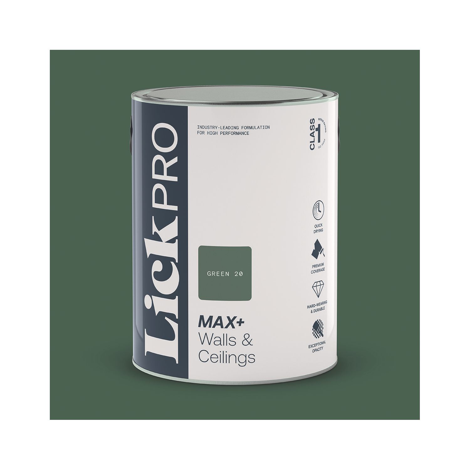 LickPro Max+ 5Ltr Green 20 Eggshell Emulsion Paint (864JY)