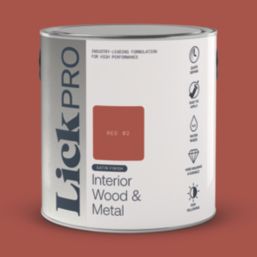 LickPro 2.5Ltr Red 02 Satin Water-Based Trim Paint