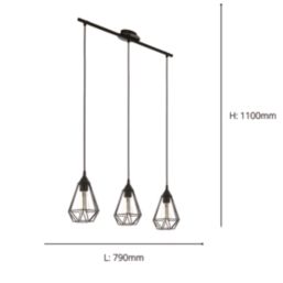Eglo Tarbes 3-Light Pendant Black