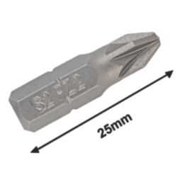 Titan  6.35mm 25mm Hex Shank PZ2 Screwdriver Bits 10 Pack