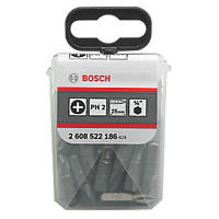 Bosch  ¼" Hex Shank PH2 Screwdriver Bits 25 Pack