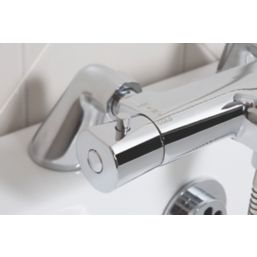 Bristan Artisan Chrome 80mm Deck Mounted Dual Control Thermostatic Shower Mixer Tap
