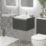 Newland  Single Drawer Wall-Mounted Vanity Unit with Basin Matt Midnight Mist 500mm x 450mm x 370mm