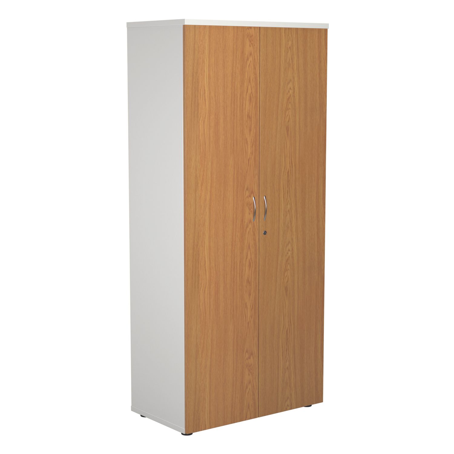 TC Group 4-Shelf Cupboard White/Nova Oak 800mm x 1800mm (864TT)