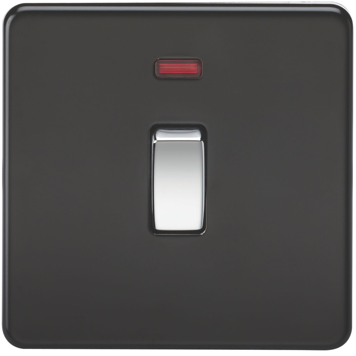 Knightsbridge 20A 1-Gang DP Control Switch Matt Black with LED (864TY)