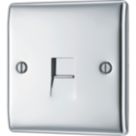 British General Nexus Metal 1-Gang Slave Telephone Socket Polished Chrome