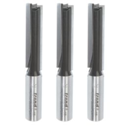 Trend TR/PACK/3 1/2" Shank Double-Flute Straight Kitchen Worktop Plunge Cutters 12.7mm x 50mm 3 Pack