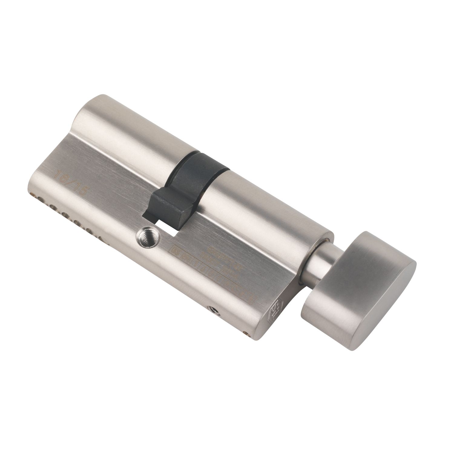 Smith & Locke Fire Rated 1 Star Thumbturn 6-Pin Euro Cylinder Lock 35-35 (70mm) Polished Nickel (8653P)