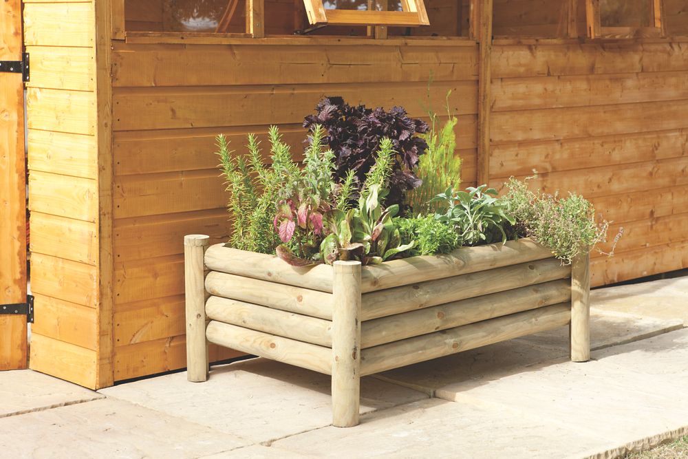 Forest Rectangular Raised Log Planter 1000 x 670 x 400mm 