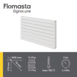 Flomasta  578mm x 800mm 2948BTU White Horizontal Designer Radiator