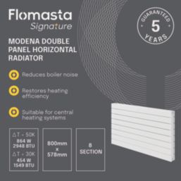 Flomasta  578mm x 800mm 2948BTU White Horizontal Designer Radiator