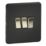 Knightsbridge  10AX 3-Gang 2-Way Light Switch  Matt Black