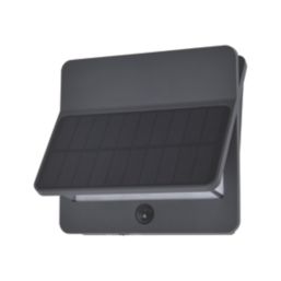 Lutec Aleta Outdoor LED Solar Wall Light With PIR Sensor Dark Grey 1100lm