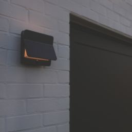 Lutec Aleta Outdoor LED Solar Wall Light With PIR Sensor Dark Grey 1100lm