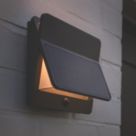 Lutec Aleta Outdoor LED Solar Wall Light With PIR Sensor Dark Grey 1100lm