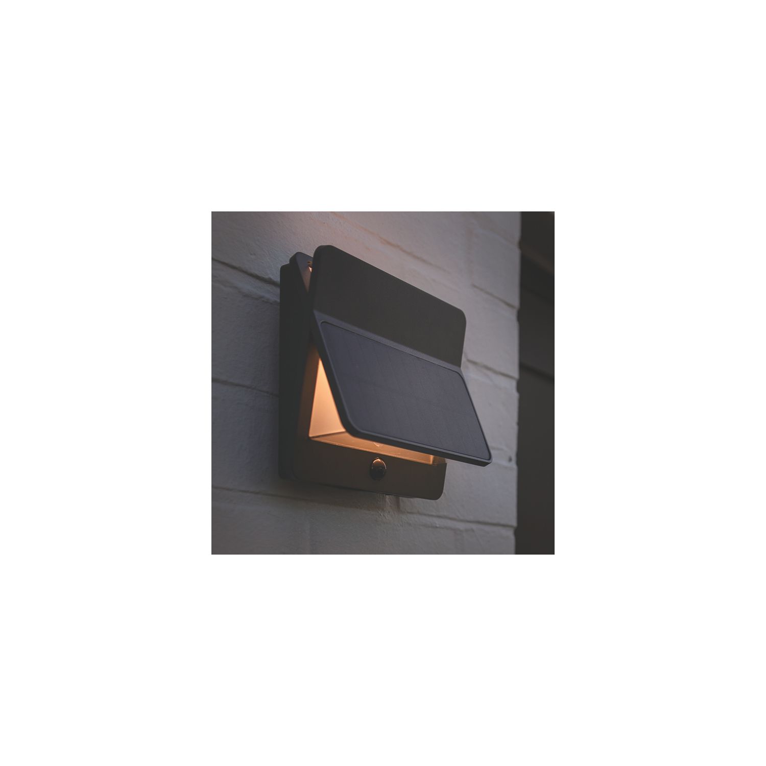 Lutec Aleta Outdoor LED Solar Wall Light With PIR Sensor Dark Grey 1100lm (865EF)