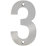 Eclipse Door Numeral 3 Polished Stainless Steel 100mm