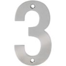 Eclipse Door Numeral 3 Polished Stainless Steel 100mm