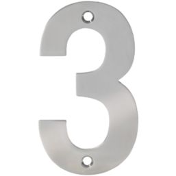 Eclipse Door Numeral 3 Polished Stainless Steel 100mm