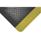COBA Europe Safety Deckplate Anti-Fatigue Floor Mat Black / Yellow 1.5m x 0.9m x 14mm