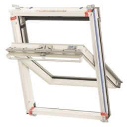 Keylite  Manual Centre-Pivot White Painted Timber Double-Glazed Roof Window Clear 550mm x 980mm
