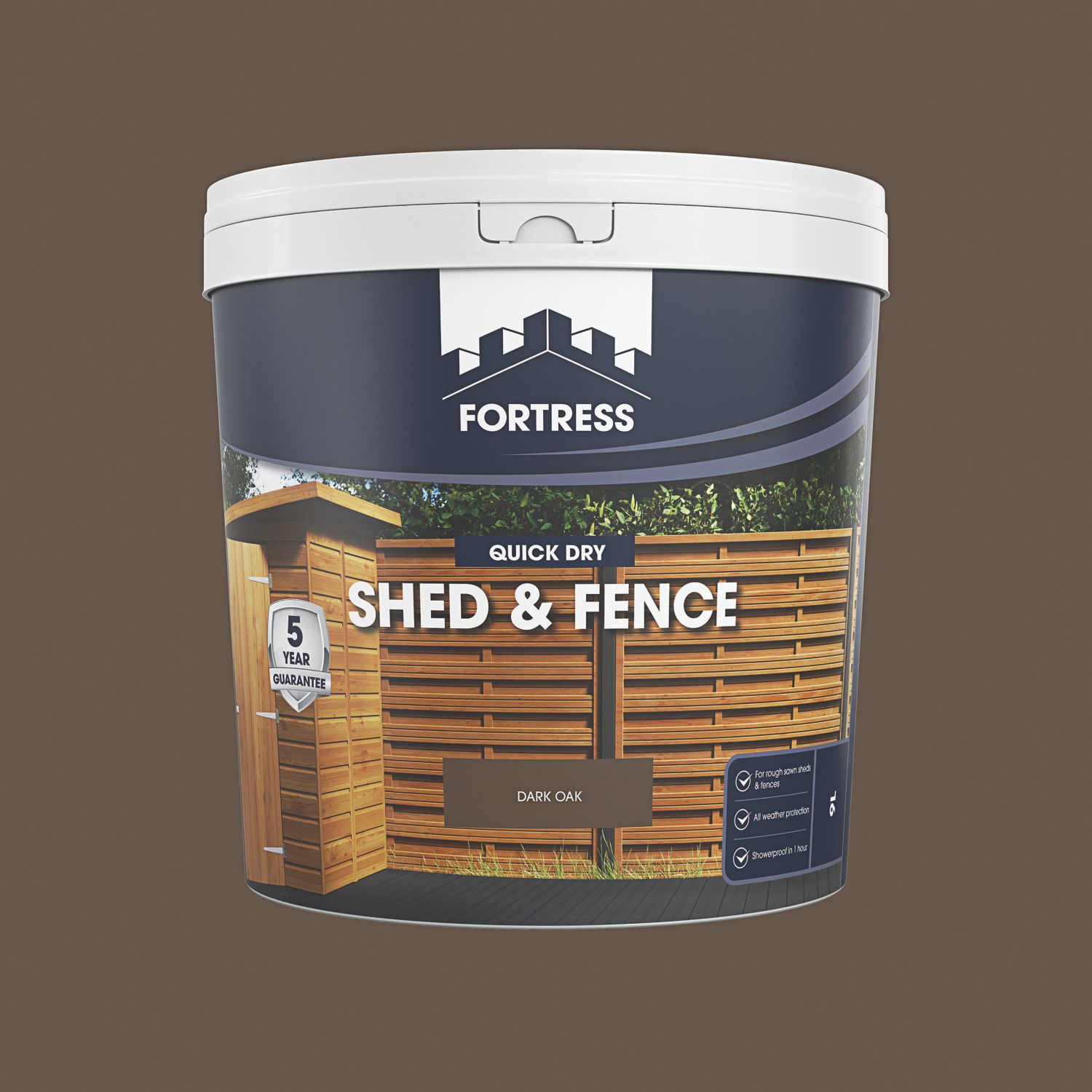 Fortress 9Ltr Dark Oak Shed & Fence Stain (865PC)