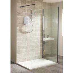 Triton Neo  Frameless Showerwall  Black 800mm x 2000mm
