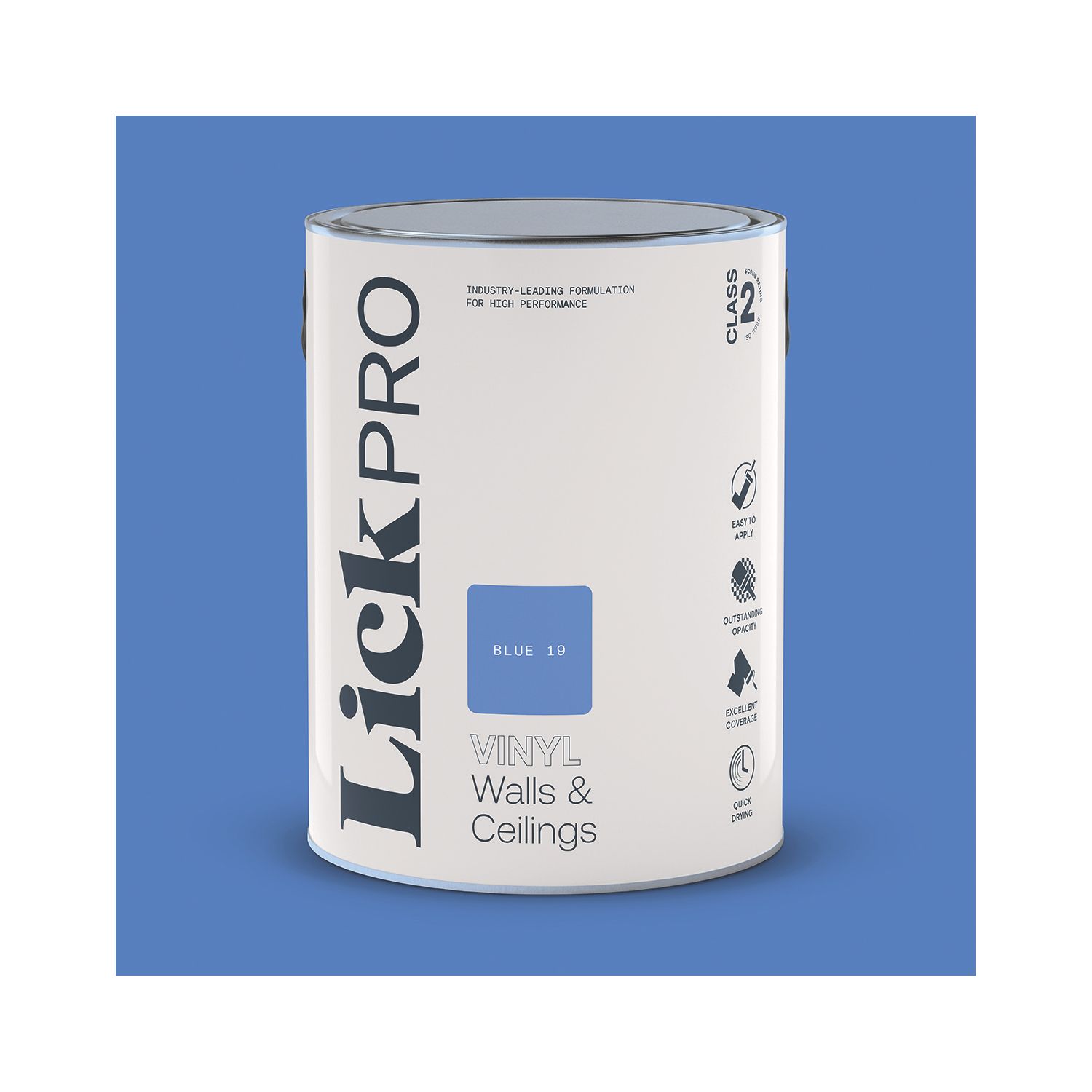LickPro 5Ltr Blue 19 Vinyl Matt Emulsion Paint (865TM)
