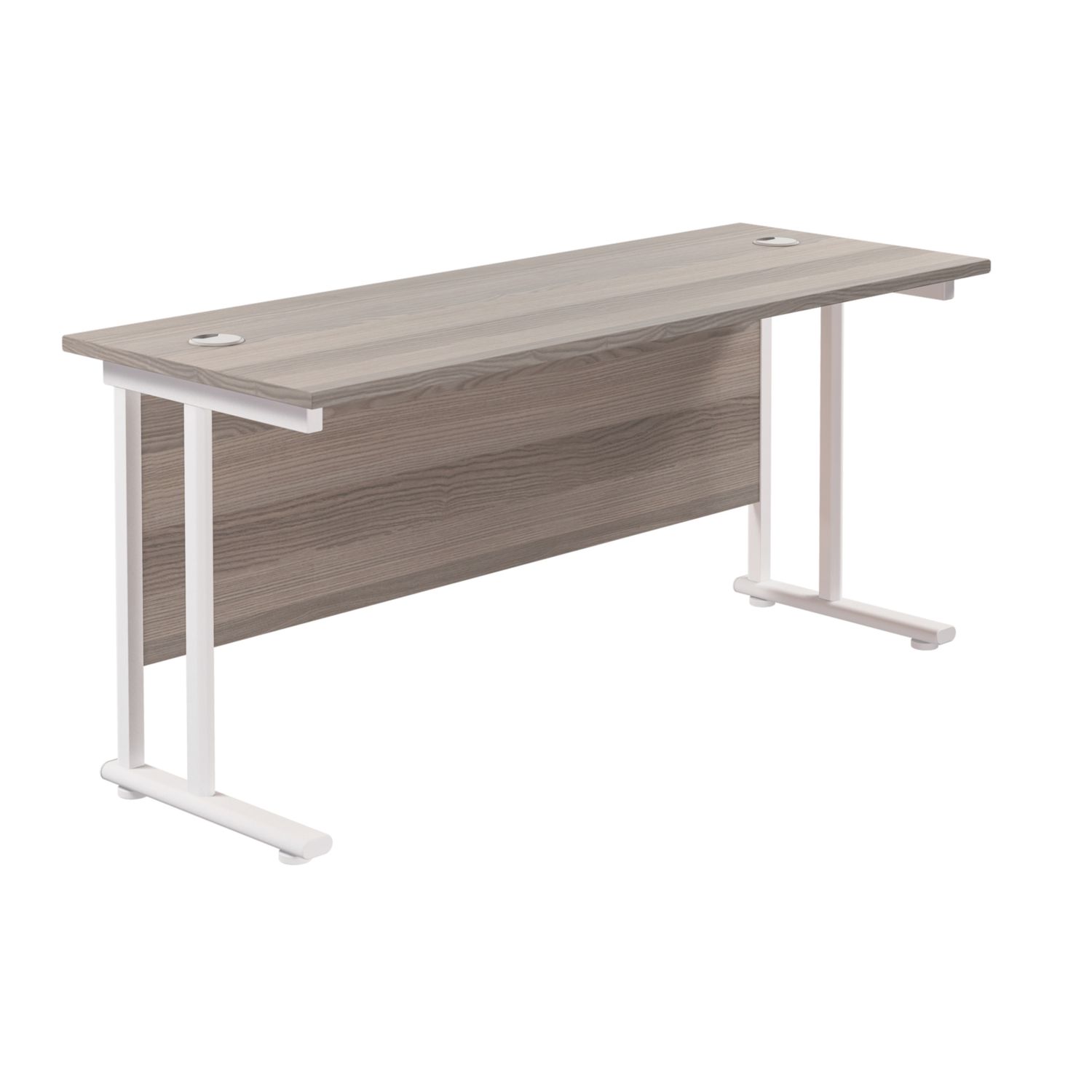 TC Group Aztec Twin Upright Rectangular Office Desk Grey Oak/White 1600mm x 600mm (865TT)