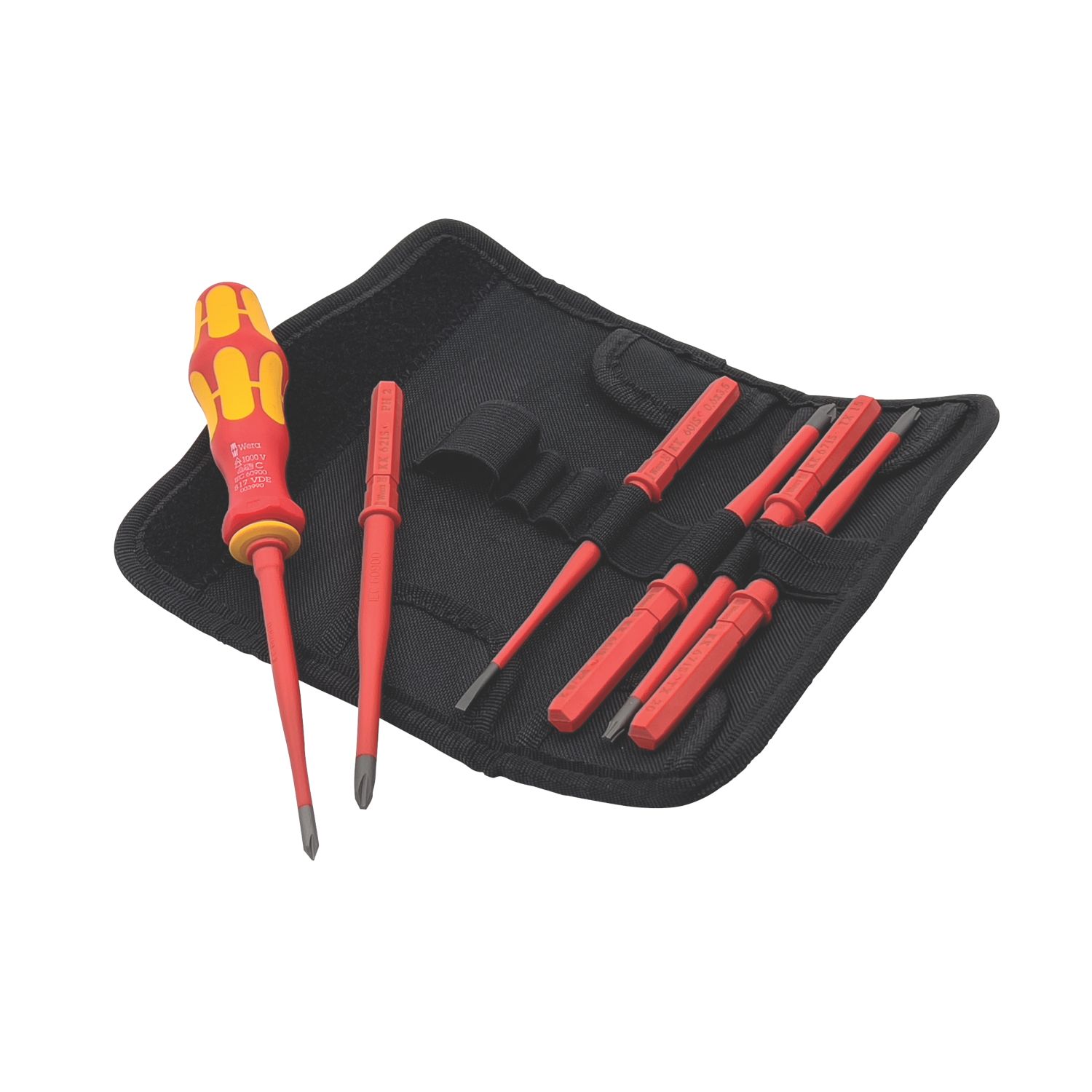 Wera WeKraftform Kompakt 7 Extra Slim 1 Mixed Interchangeable VDE Insulated Screwdriver Set 7 Pieces (865TX)