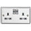 Knightsbridge  13A 2-Gang DP Switched Double Socket Polished Chrome  with Colour-Matched Inserts