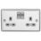 Knightsbridge  13A 2-Gang DP Switched Double Socket Polished Chrome  with Colour-Matched Inserts