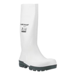Dunlop Work It Size 10 White Steel Toe Cap Safety Wellies Screwfix