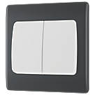 British General Part M 20A 16AX 2-Gang 2-Way Light Switch  Charcoal