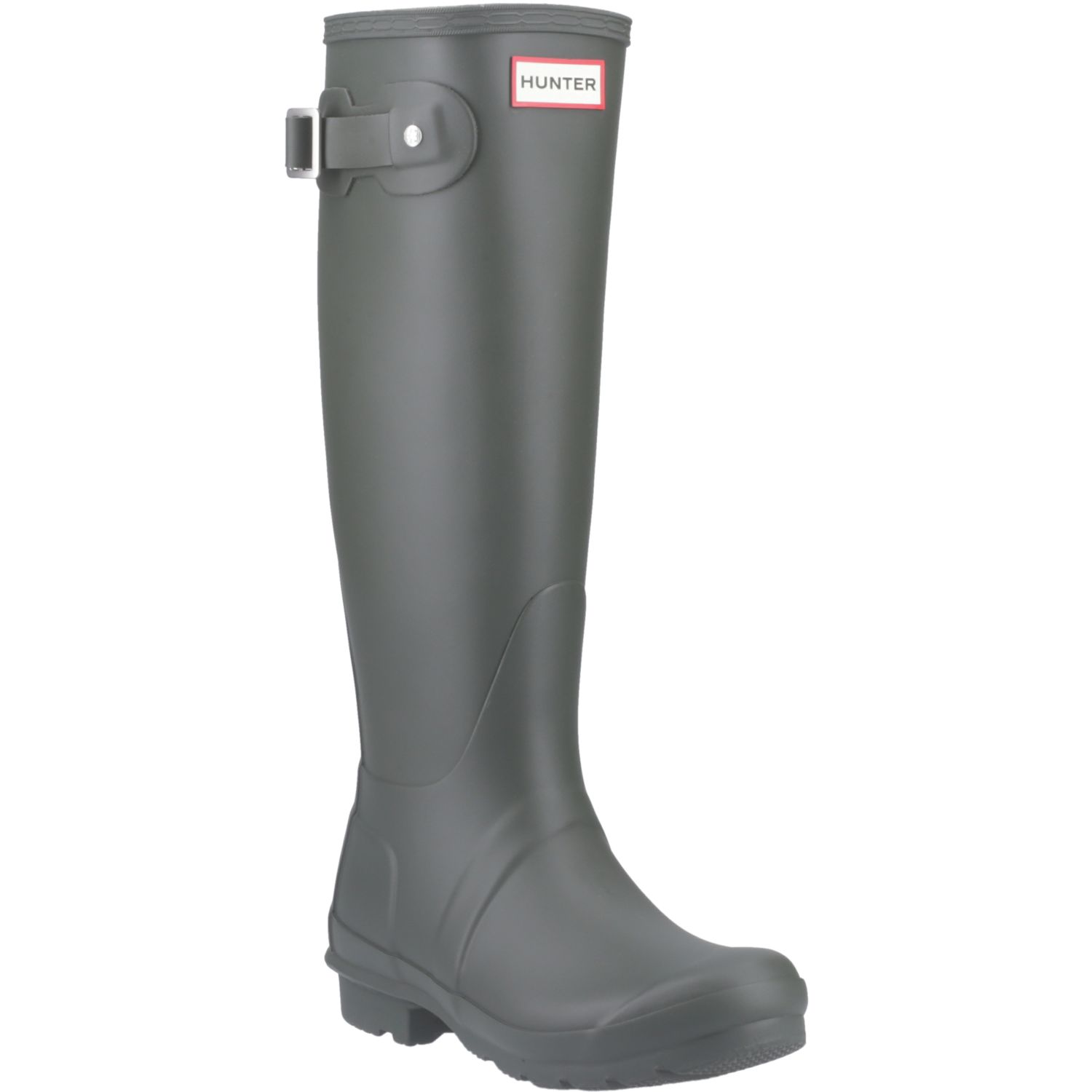 Hunter Original Tall Size 4 Womens Dark Olive Non Safety Wellies (865YG)