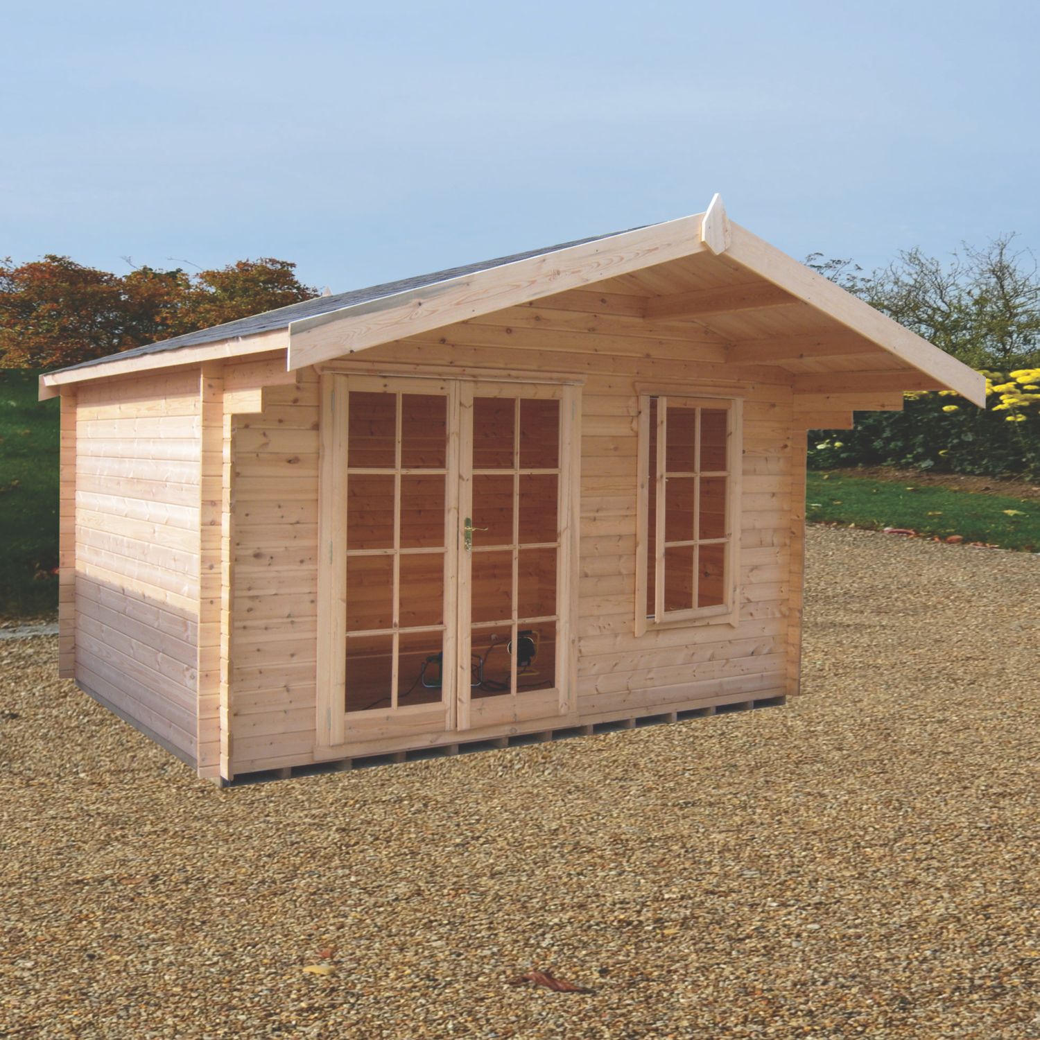 Shire Cannock 12' x 10' (Nominal) Apex Timber Log Cabin (8662X)