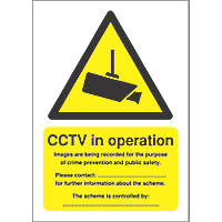 "CCTV in Operation" sign 210 x 148mm