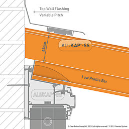 ALUKAP-SS Brown 0-100mm Low Profile Glazing Gable Bar 2000mm x 60mm