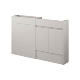 Alaska Bathroom Fitted Furniture Pack RH Vanity with Basin Pearl Grey Matt 1244mm x 355mm x 997mm