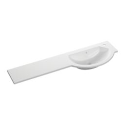 Alaska Bathroom Fitted Furniture Pack RH Vanity with Basin Pearl Grey Matt 1244mm x 355mm x 997mm