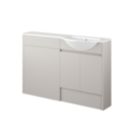 Alaska Bathroom Fitted Furniture Pack RH Vanity with Basin Pearl Grey Matt 1244mm x 355mm x 997mm