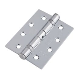 Smith & Locke  Polished Chrome Grade 13 Fire Rated Ball Bearing Door Hinges 102mm x 76mm 2 Pack