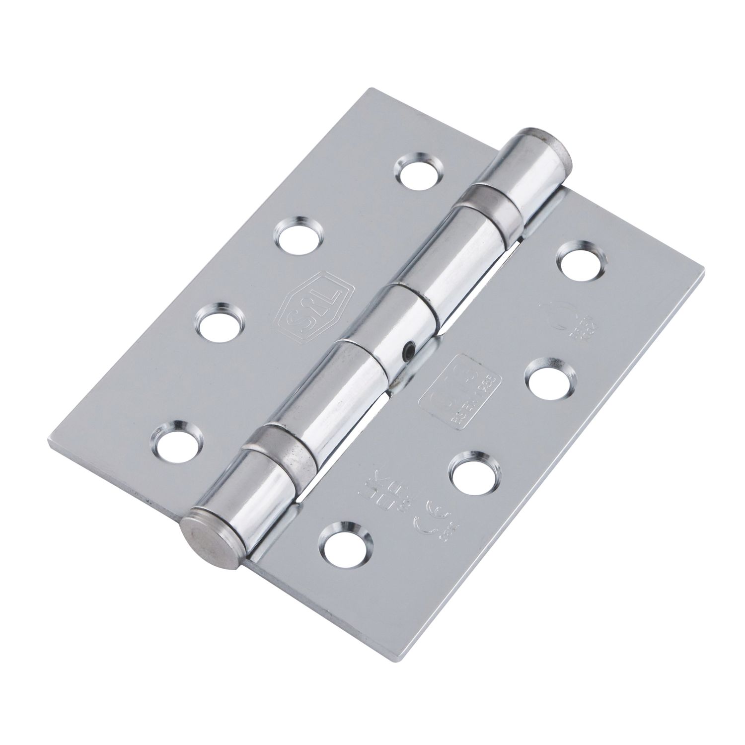 Smith & Locke Polished Chrome Grade 13 Fire Rated Ball Bearing Door Hinges 102mm x 76mm 2 Pack (866PX)