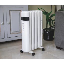 TCP Freestanding Smart Wi-Fi Oil-Filled Radiator White 1500W - Screwfix