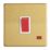 Contactum Lyric 32A 1-Gang DP Control Switch Brushed Brass with Neon with White Inserts
