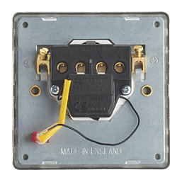 Contactum Lyric 32A 1-Gang DP Control Switch Brushed Brass with Neon with White Inserts
