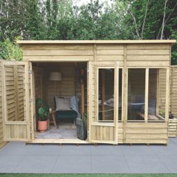 Forest Oakley 9' 6" x 6' (Nominal) Pent Timber Summerhouse with Base