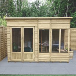 Forest Oakley 9' 6" x 6' (Nominal) Pent Timber Summerhouse with Base